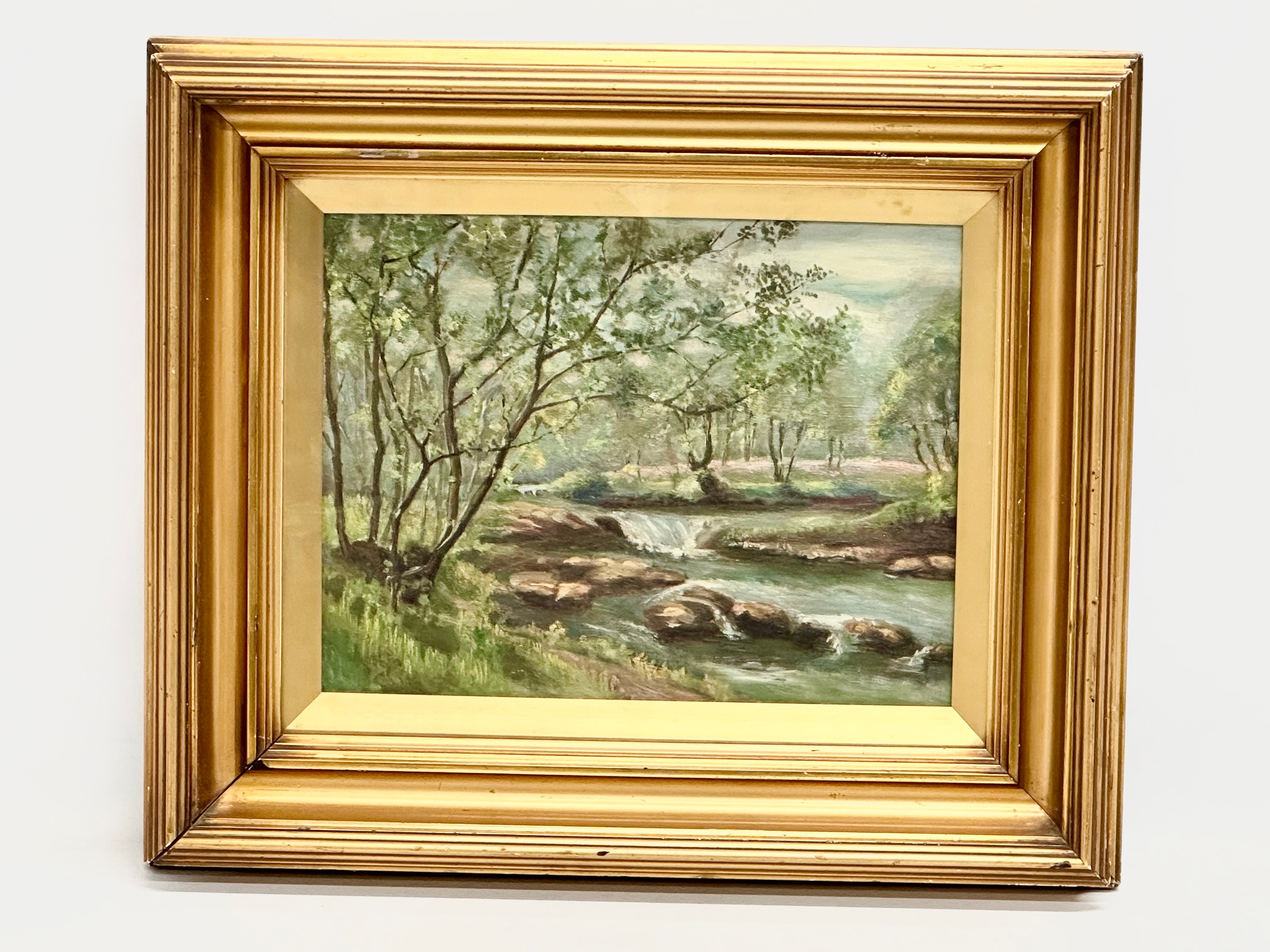 A Late 19th Century oil painting on canvas. In original gilt frame. 41x30cm. Frame 59.5x10x51cm