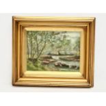 A Late 19th Century oil painting on canvas. In original gilt frame. 41x30cm. Frame 59.5x10x51cm