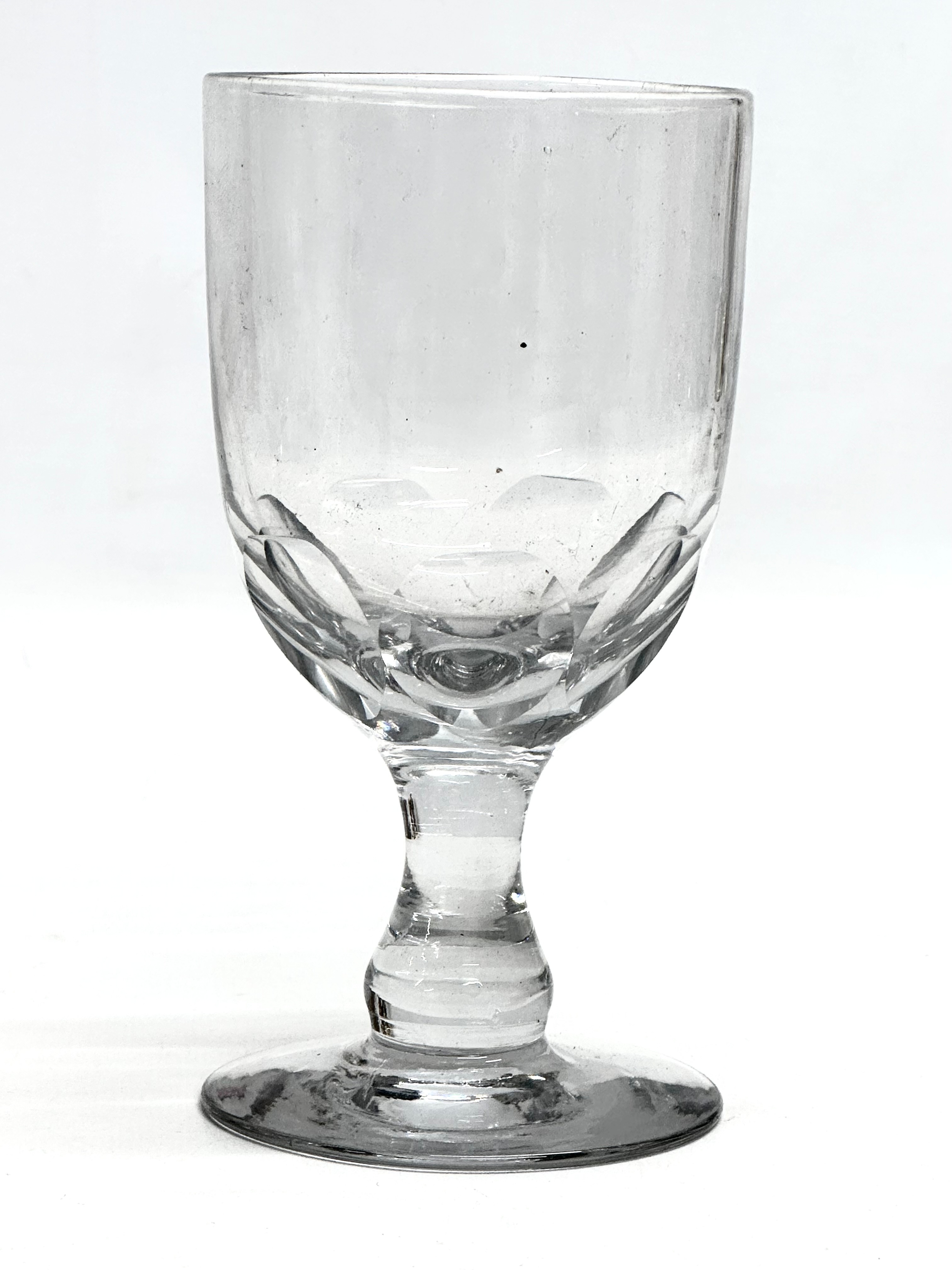 A pair of large Mid 19th Century Victorian glass lens cut rummers. Circa 1850-1870. 15.5cm - Image 2 of 3