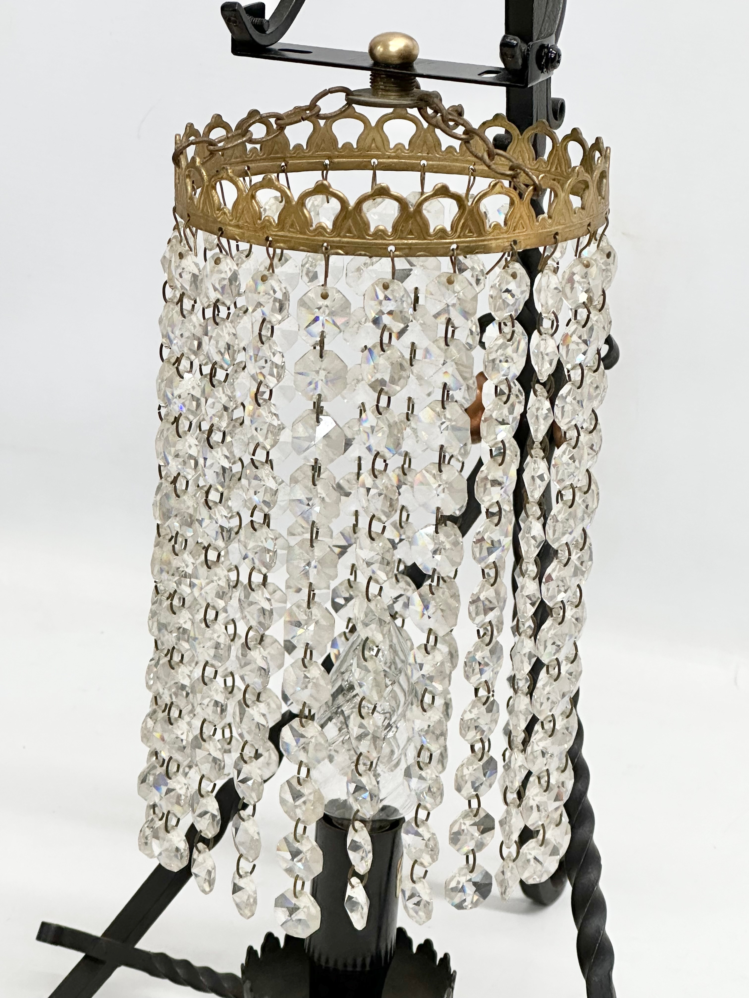 A Steampunk table lamp with glass droplets. 46cm - Image 3 of 4