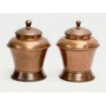 A pair of Mid 19th Century Victorian copper tea canisters. 17x21cm