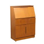 A Mid Century teak writing bureau. 74x34.5x110cm