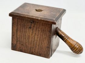 An Edwardian oak collection box. 26x14x15.5cm