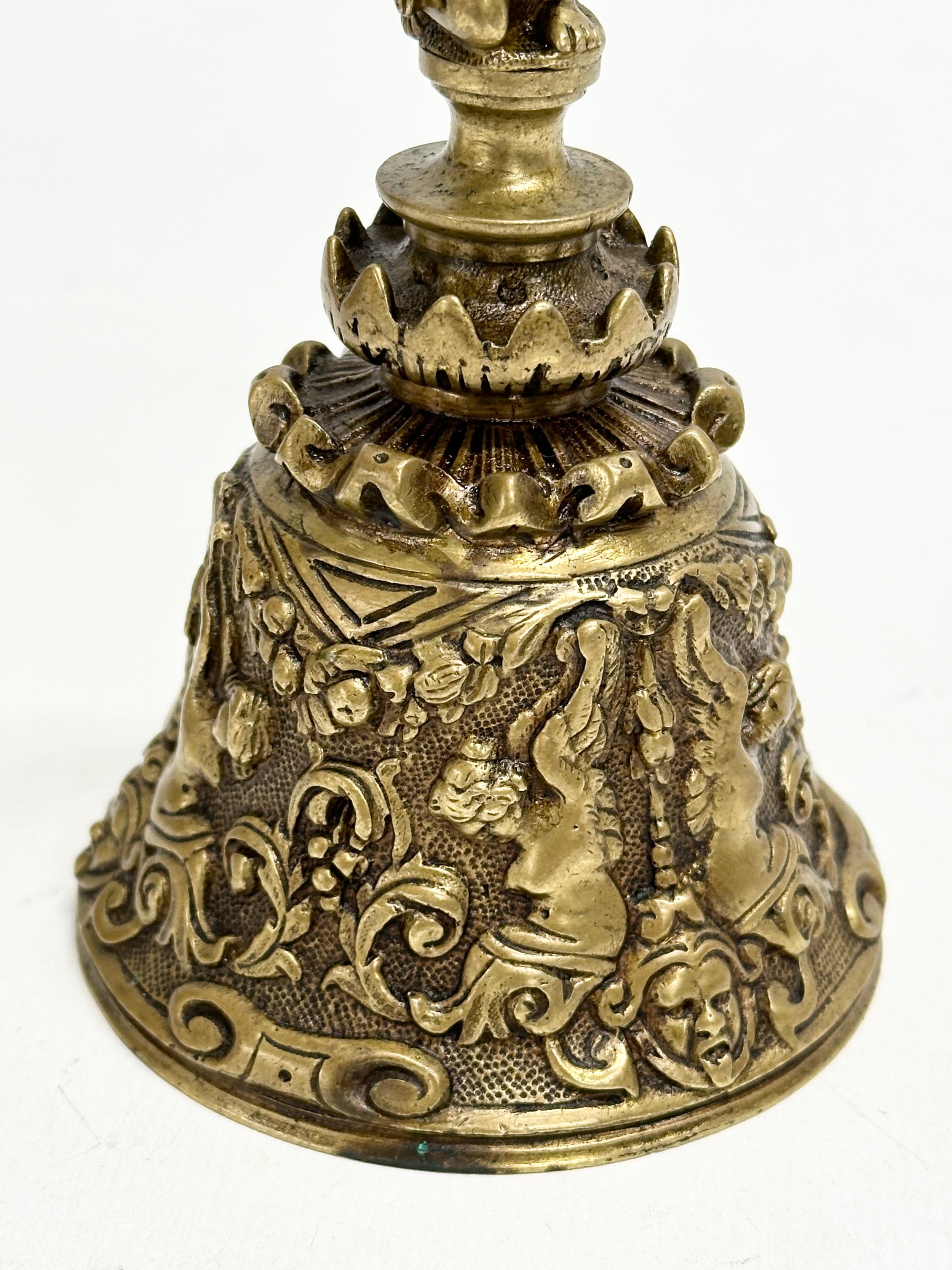 2 Late 19th Century brass and pewter bells. 16cm - Image 6 of 8