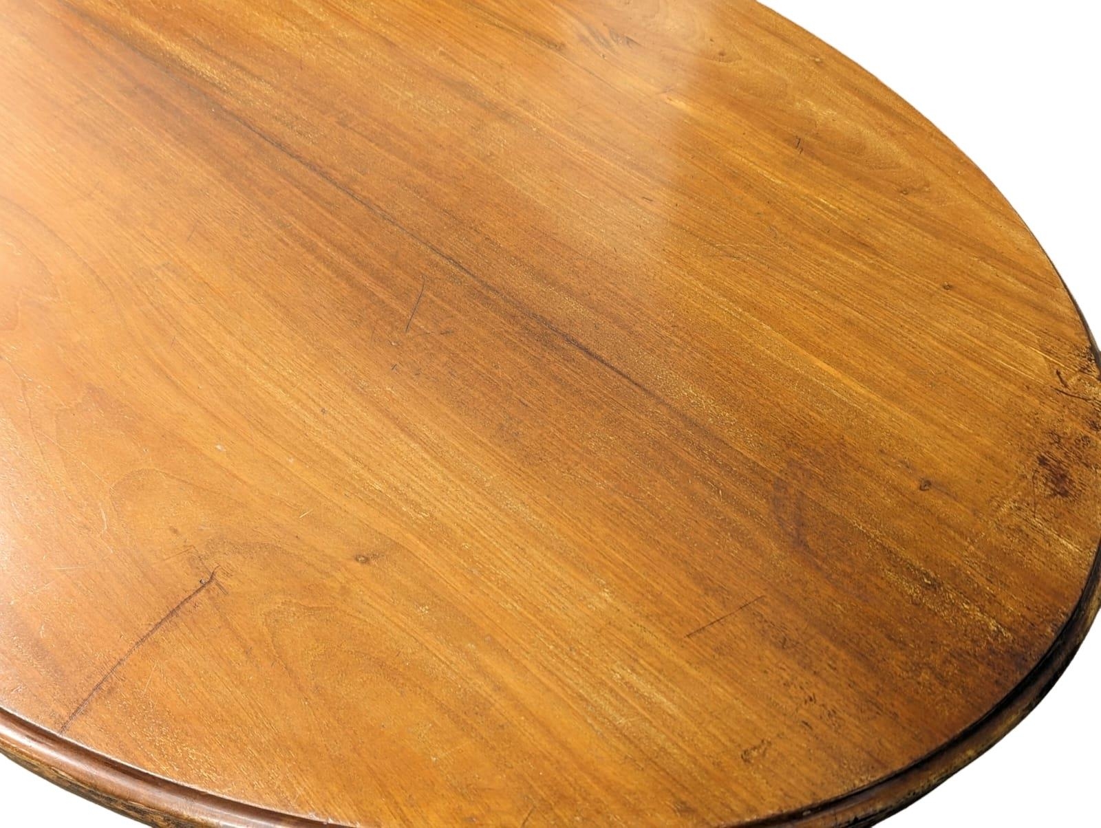 A mid 19th Century mahogany breakfast table on cabriole legs, 133cm x 103cm x 69cm - Image 2 of 7