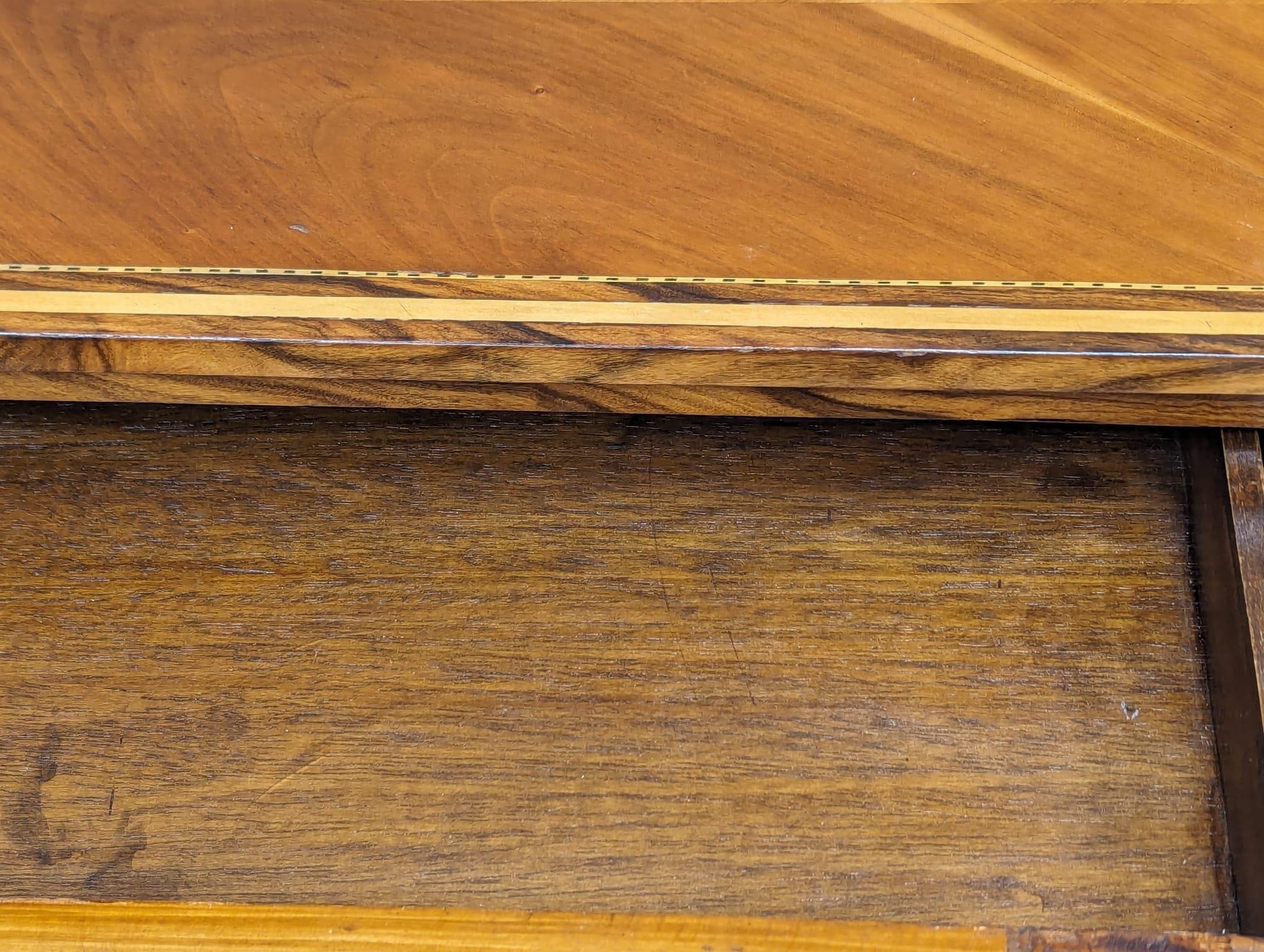 A good quality 2 tiered console table. Made from various woods, including Laburnum, Arbutus, - Image 6 of 11