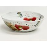 A large glazed porcelain curved rim bowl designed by John Richard. 32x32x11cm