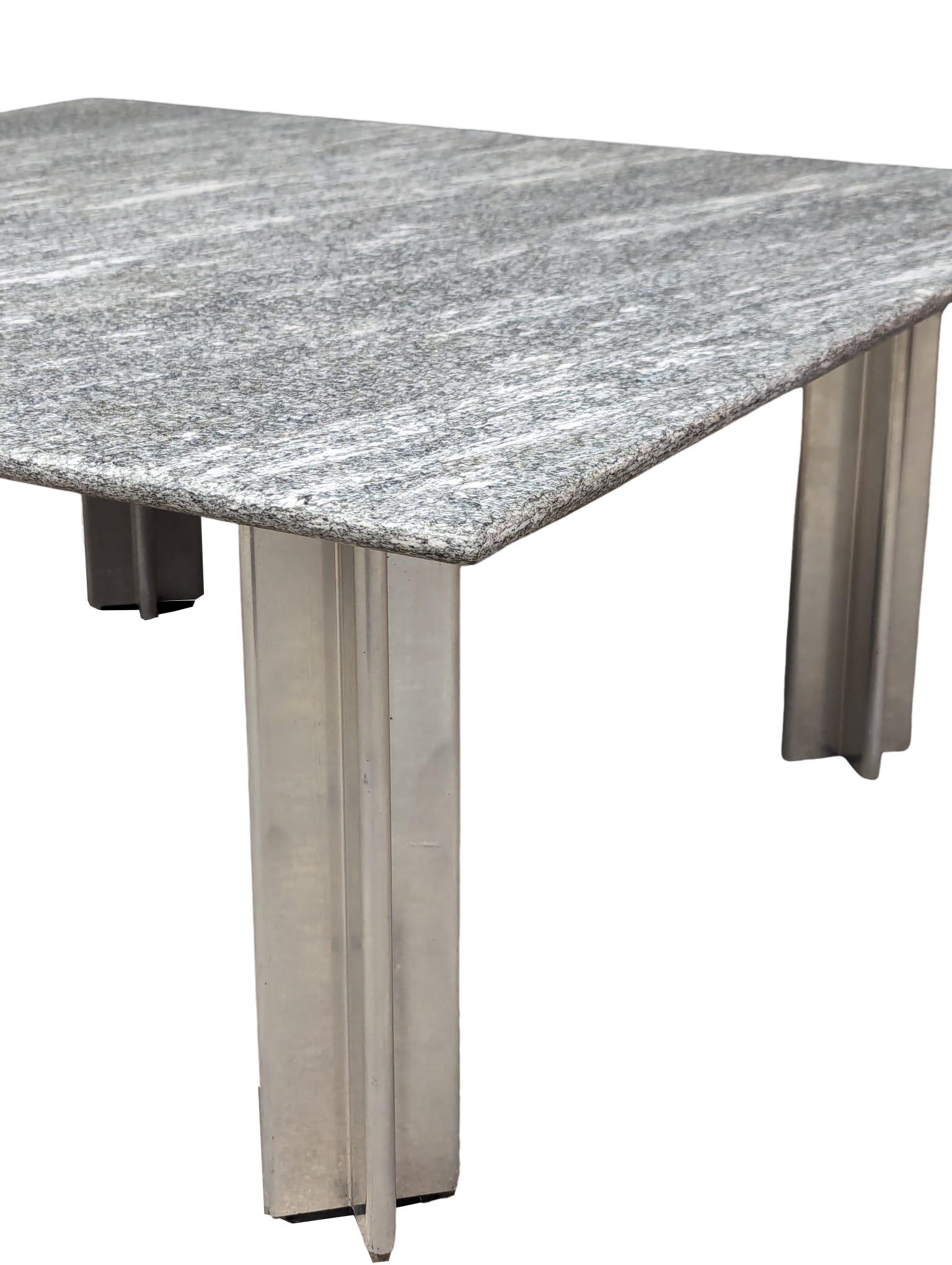 A Zanotta granite top coffee table on alloy supports, 90cm x 90cm x 41cm - Image 2 of 4