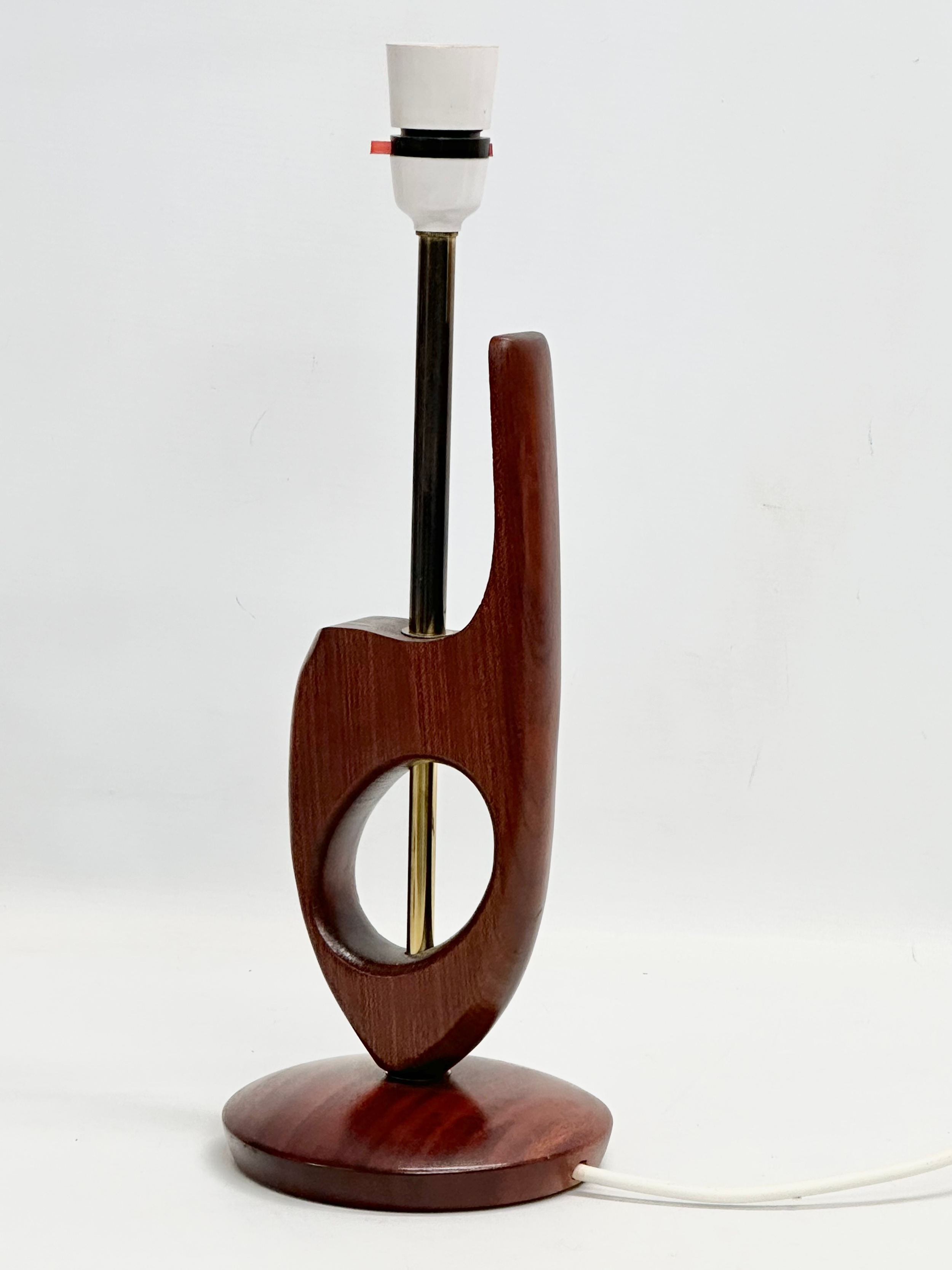 A 1960’s Mid Century stained teak table lamp. 38cm - Image 2 of 4