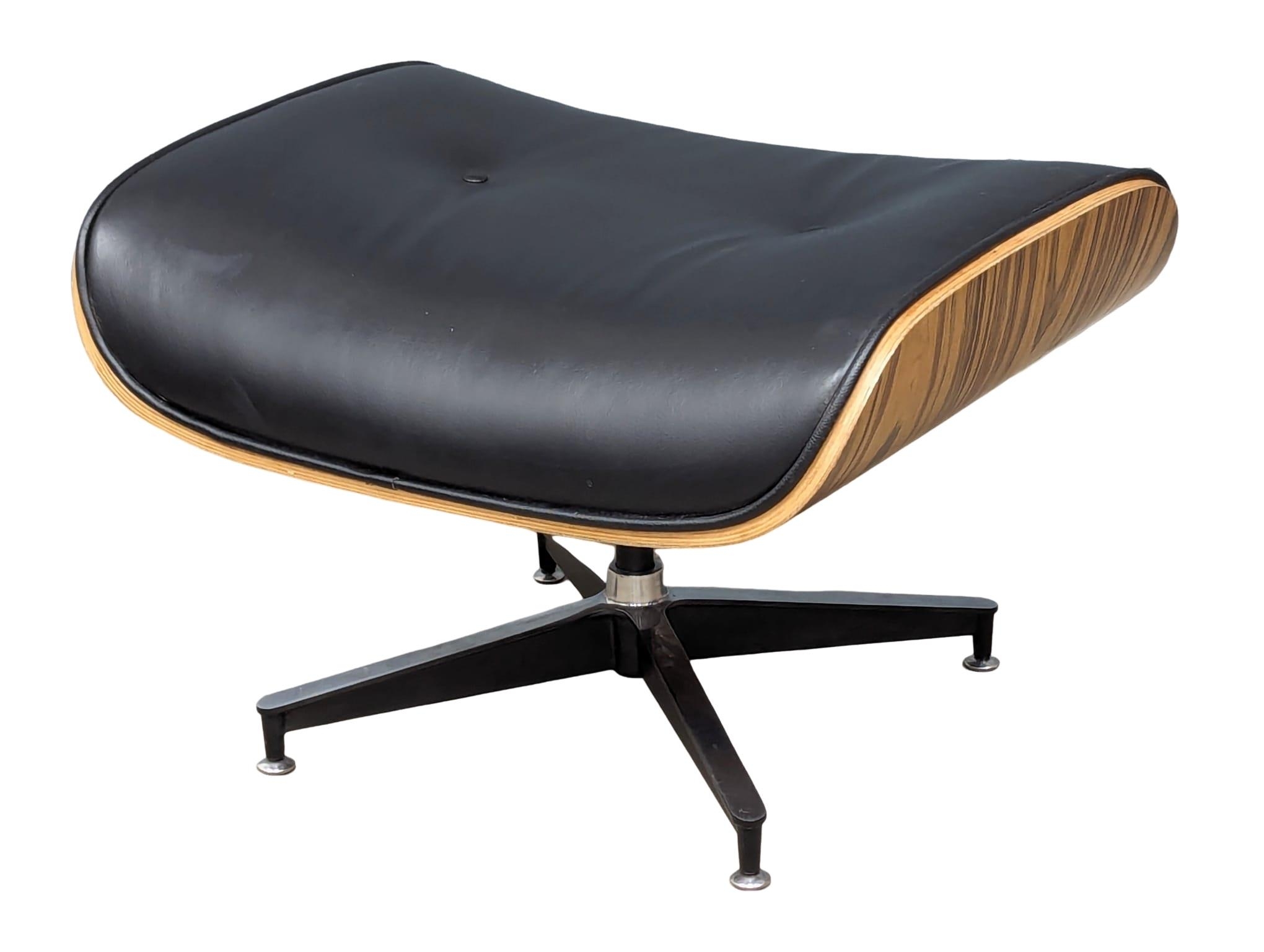 A Charles & Ray Eames Style swivel chair and ottoman. - Image 4 of 8