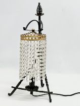 A Steampunk table lamp with glass droplets. 46cm