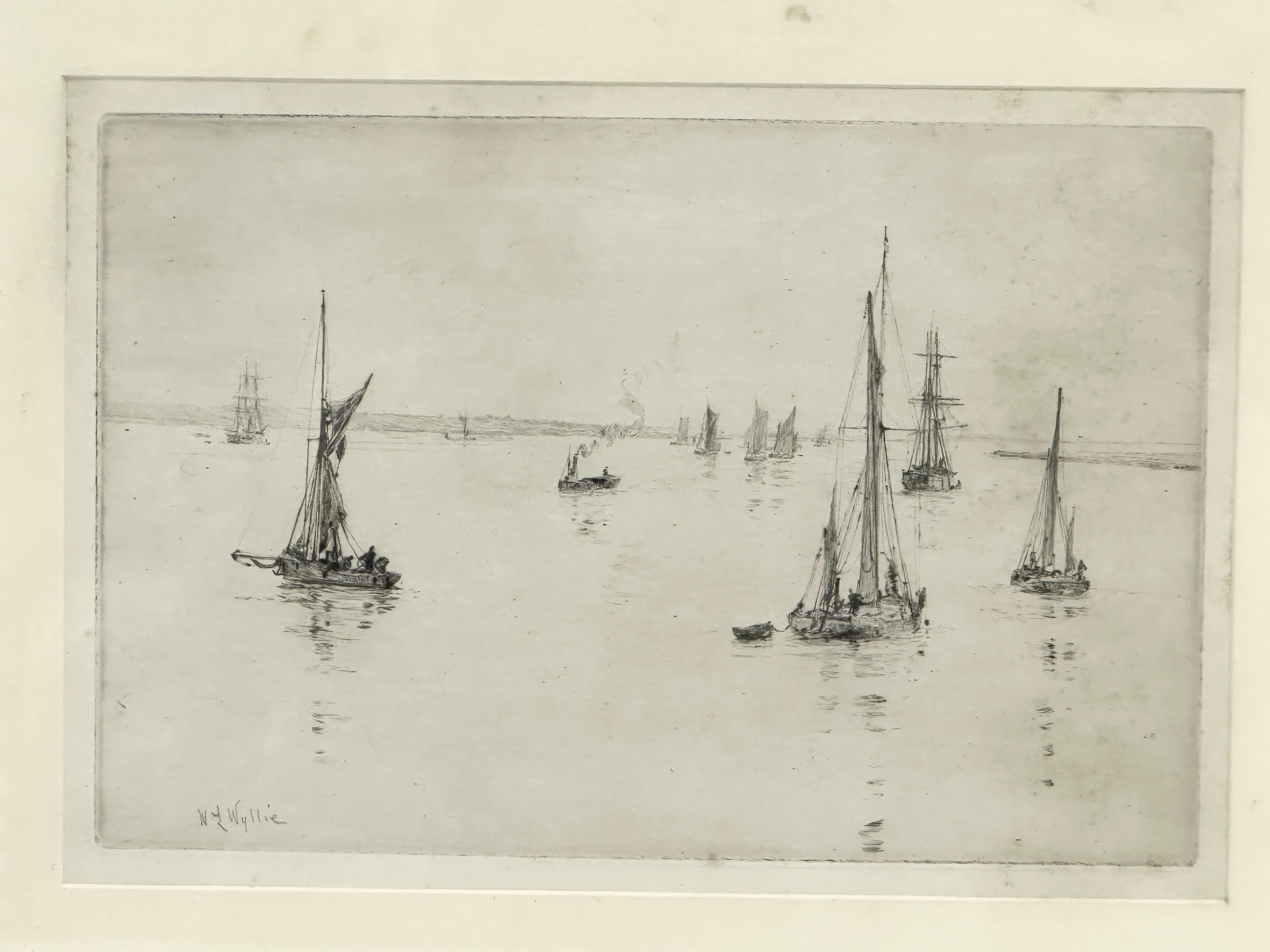 A signed etching by William Lionel Wyllie. 1851-1931. 35x28cm - Image 2 of 4