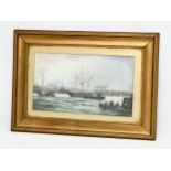 A Late 19th/Early 20th Century oil painting in gilt frame. 48x28cm. Frame 69.5x49cm