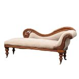 A Victorian mahogany framed chaise lounge. 188cm