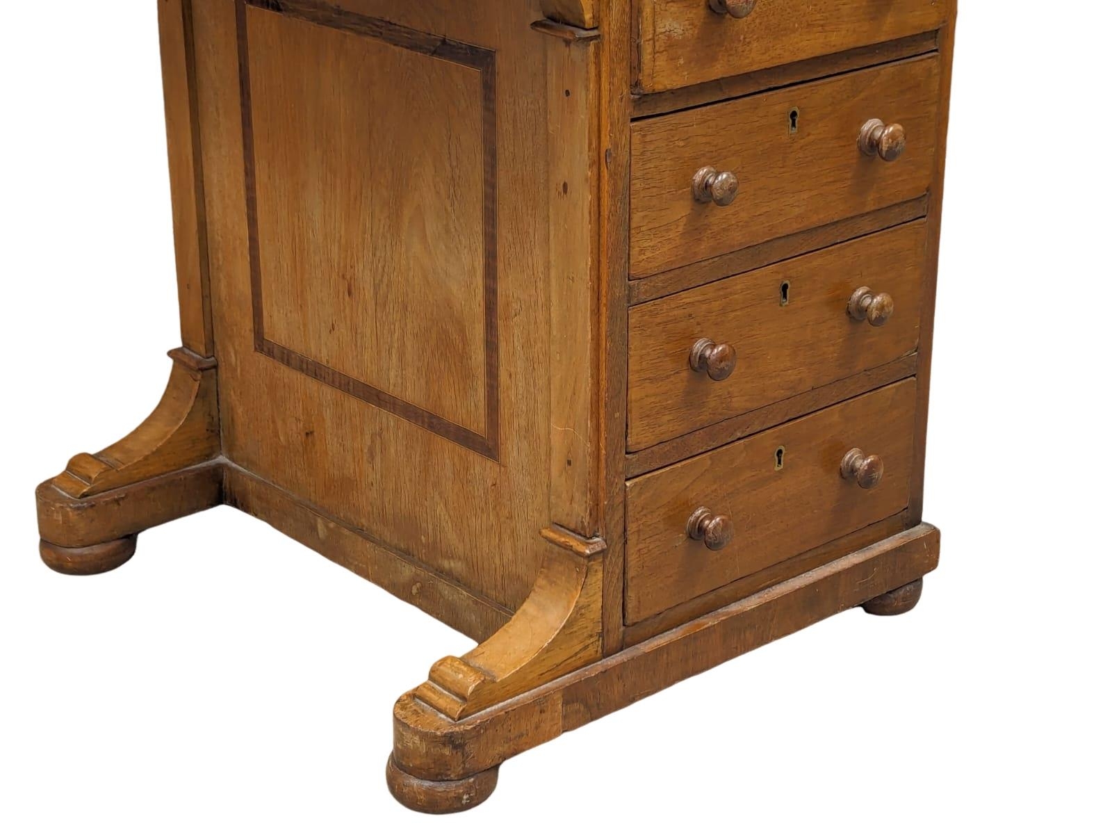 A Victorian walnut Davenport desk with maple interior. - Bild 6 aus 10
