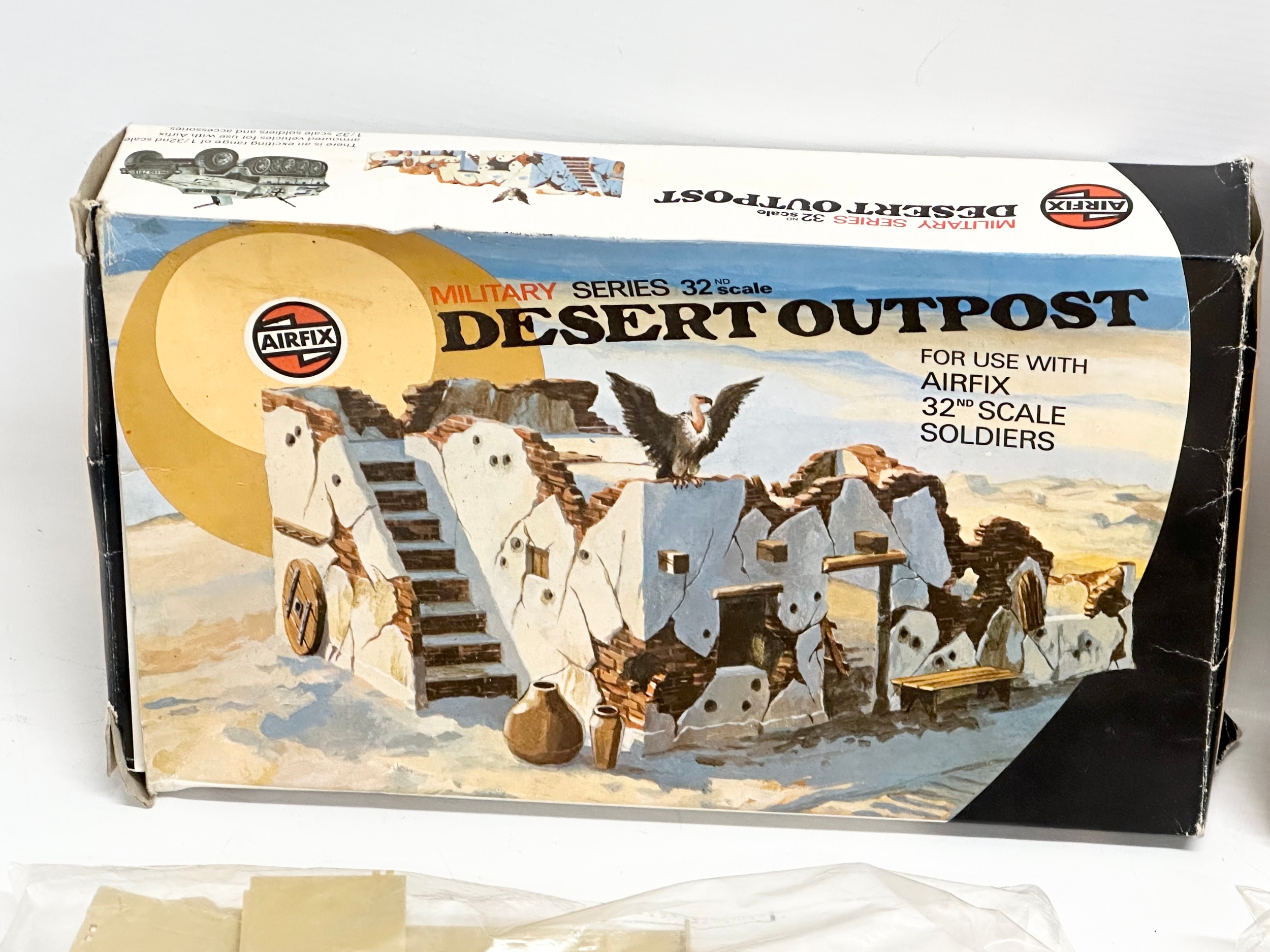 2 boxes of vintage Airfix model kits. Airfix Military Series Desert Outpost. Airfix Military - Image 4 of 5