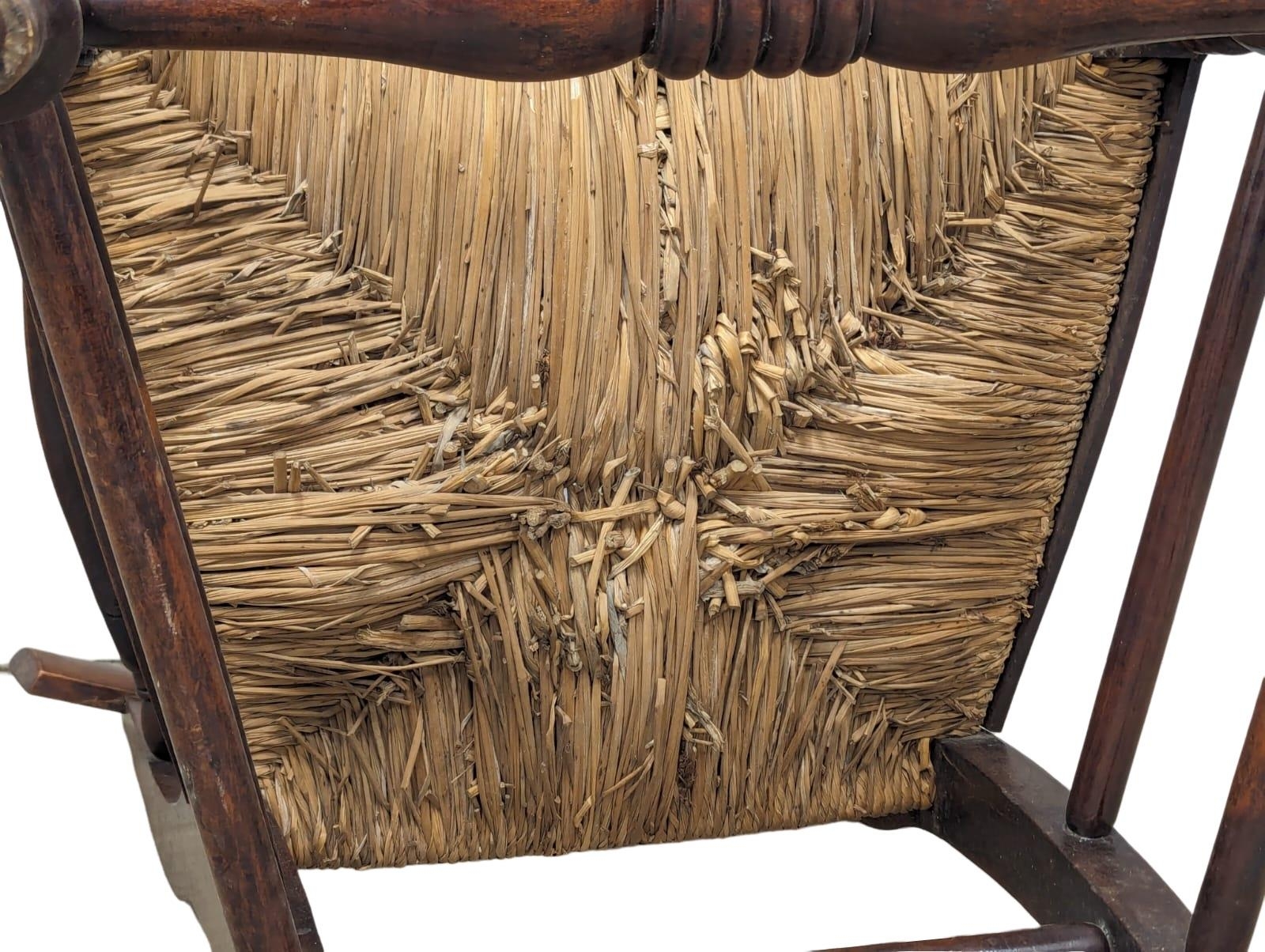 A mid 19th Century Scottish country house armchair with rush seat - Image 6 of 6