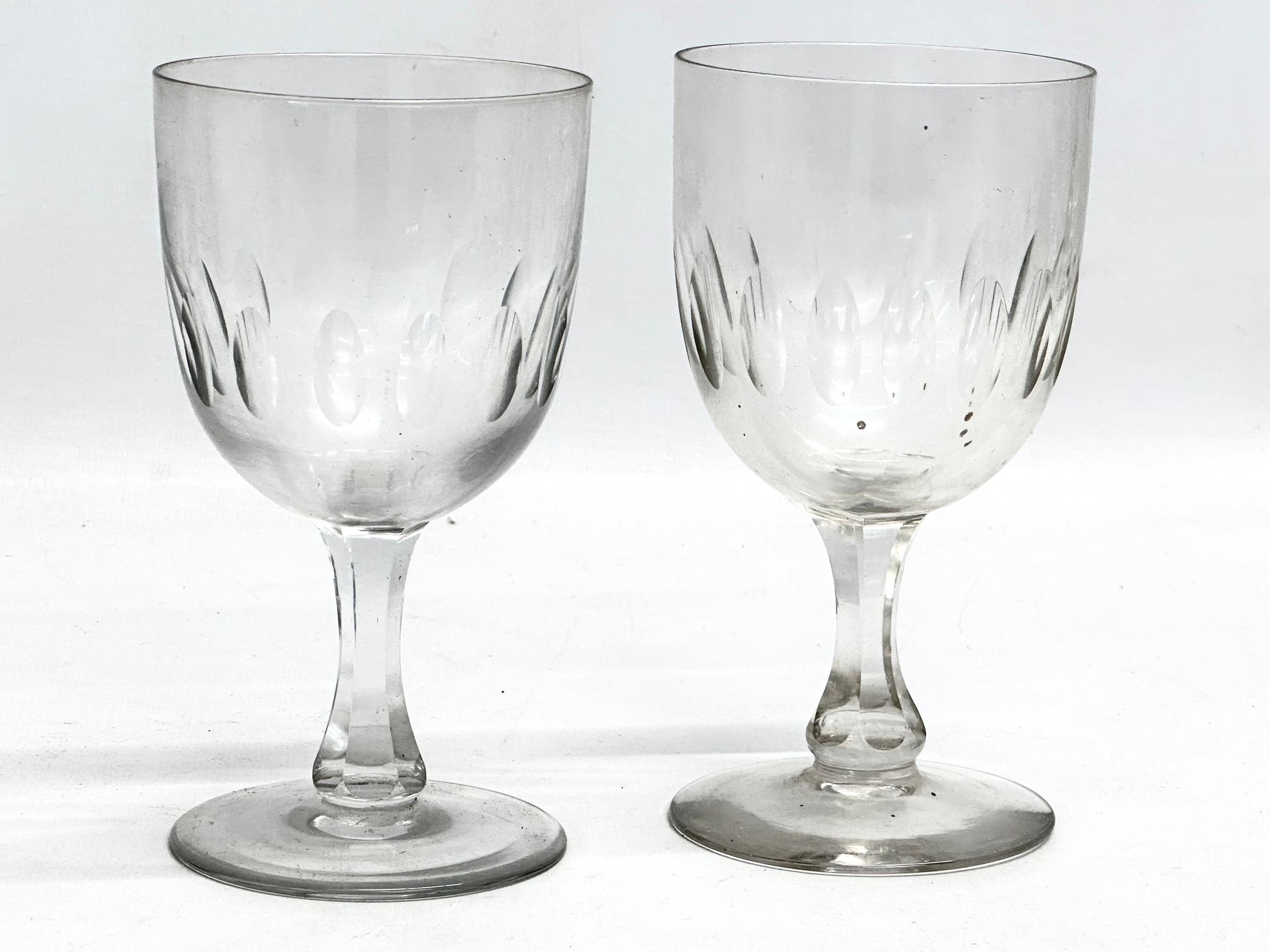 A collection of large Mid 19th Century Victorian drinking glasses. 2 Victorian ale glasses 19cm. A - Image 6 of 9