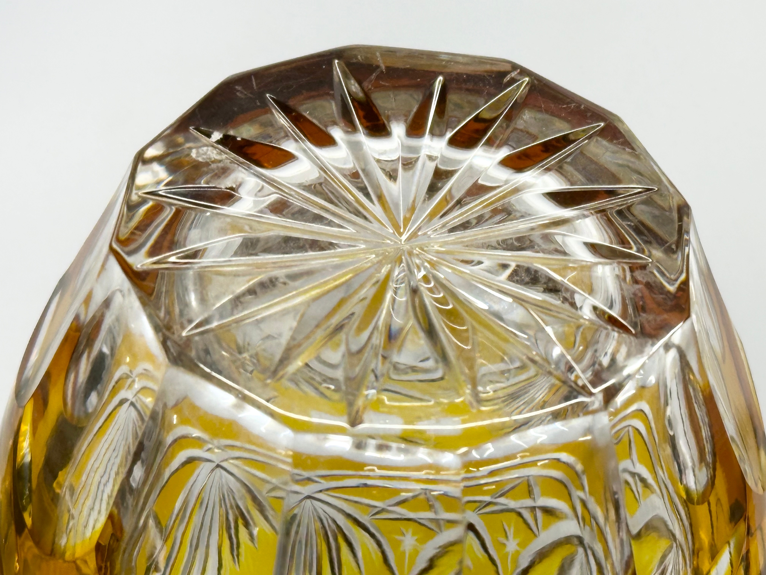 A 20th Century Nachtmann stained amber glass decanter. 31cm - Image 4 of 4