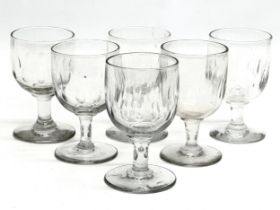 A set of 6 Late 19th Century Victorian glass lens cut rummers. Circa 1870-1900. 11.5cm