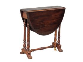 A late Victorian mahogany Sutherland table, 54.5cm x 15cm x 55cm