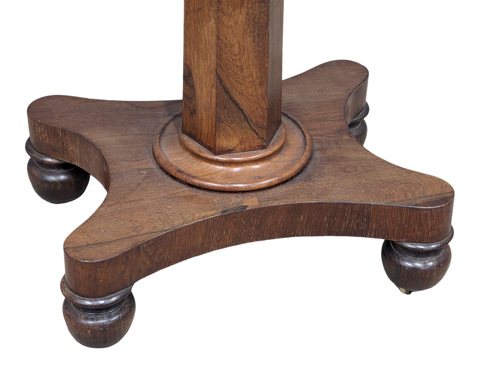A William IV rosewood pedestal teapoy. Circa 1830. 35.5x27.5x81.5cm - Image 3 of 5
