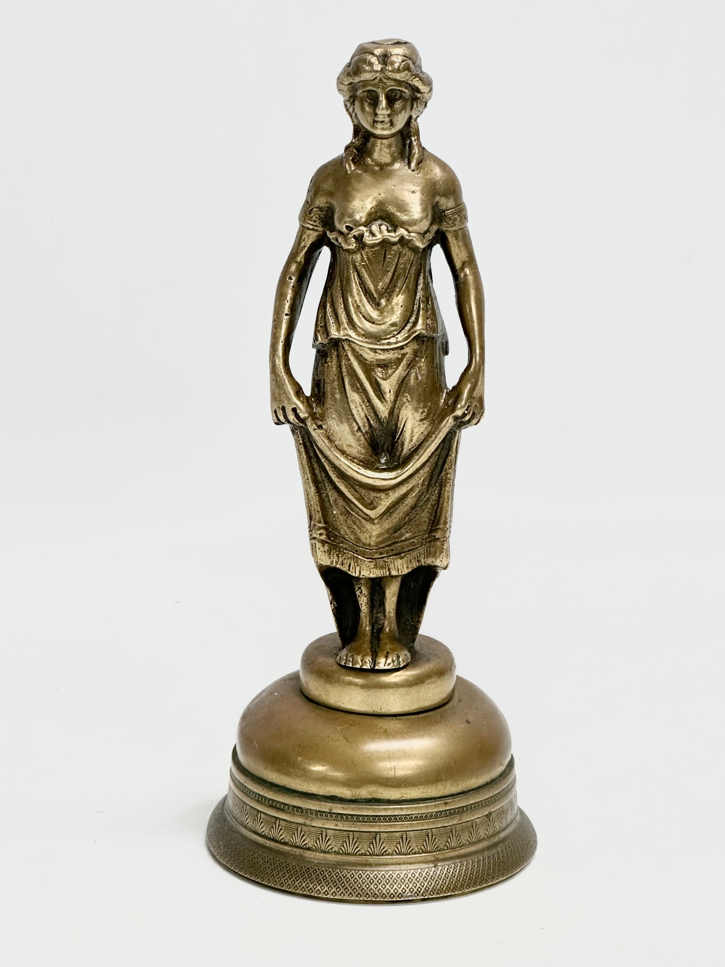 A pair of Late 19th Century brass figurines. 22cm - Image 2 of 7