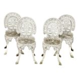 A set of 4 Victorian style cast alloy garden chairs.