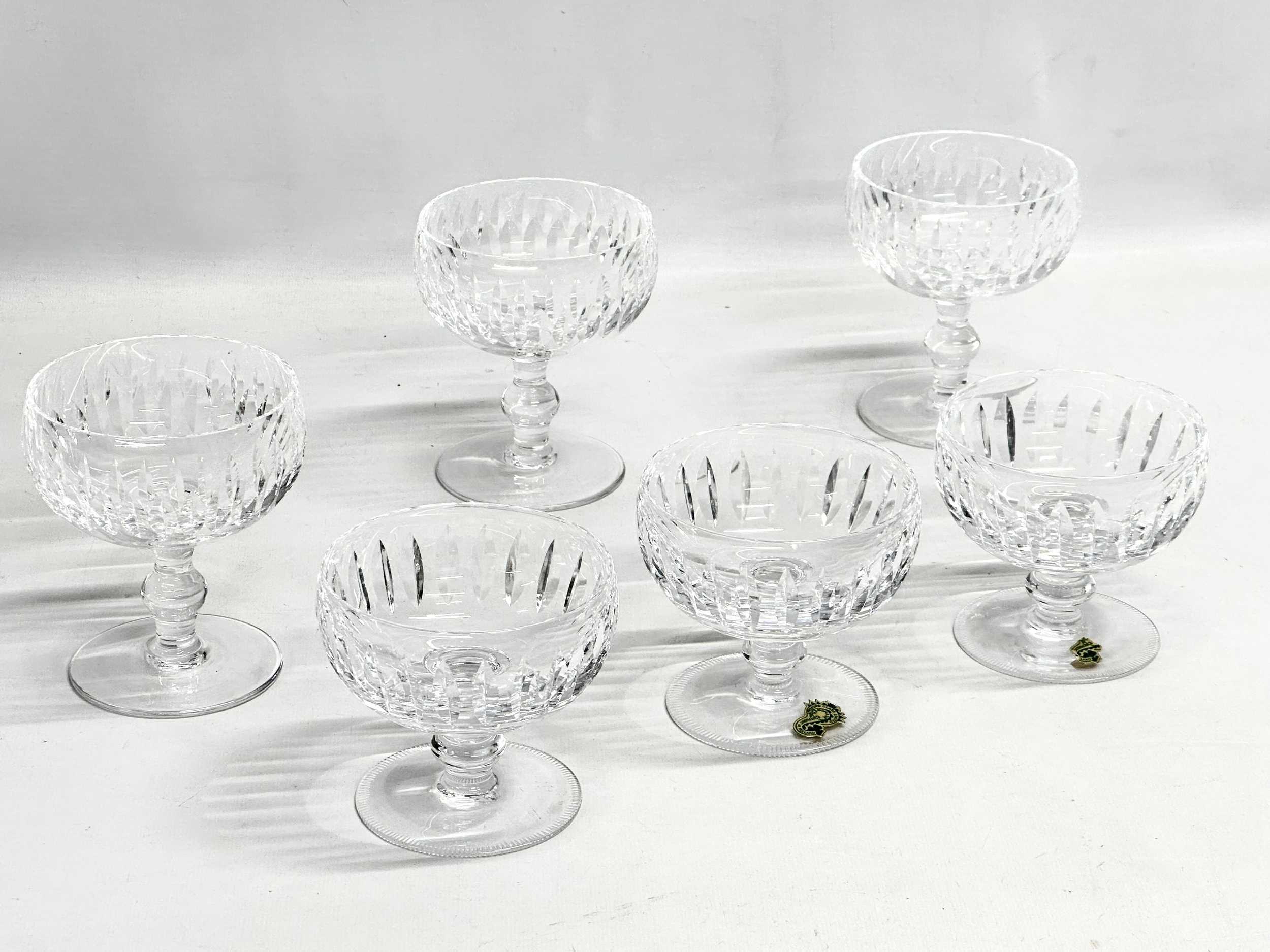 6 Waterford Crystal ‘Maureen’ cocktail glasses/champagne glasses. 9.5x11cm. 9.5x8.5cm