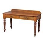 A large Late Victorian gallery back side table with 2 drawers. 122x61x68.5cm