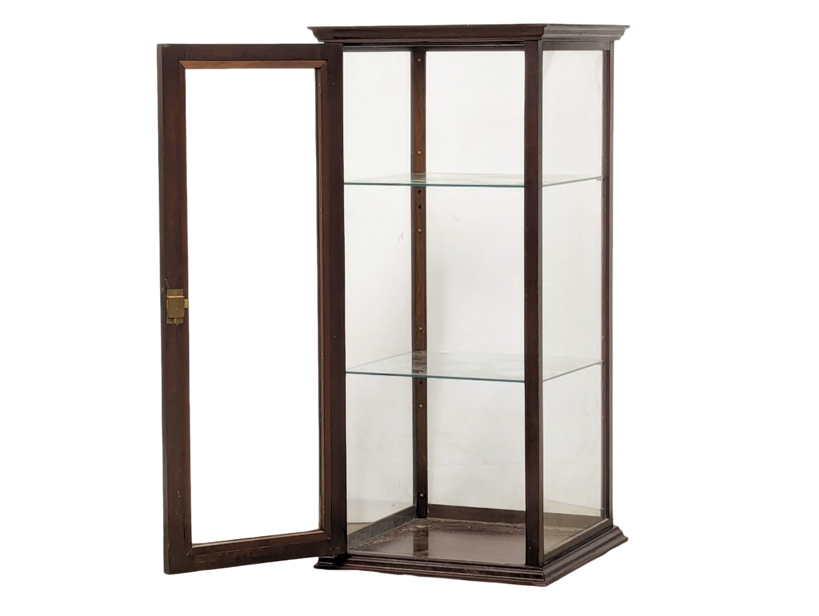 A vintage tabletop mahogany glazed display cabinet with 2 glass shelves. 39x39x84cm - Image 4 of 5