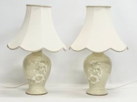 A pair of large Denby pottery table lamps by Dean Phillips. 57cm