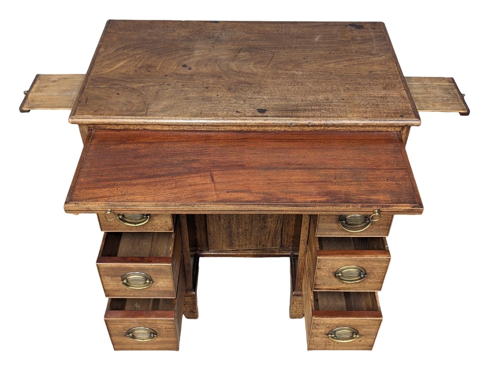 A small Early George III mahogany writing desk with candle stands. Circa 1760-1770. 80x47.5x82.5cm. - Image 2 of 9