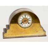 A Late 19th Century brass mantle clock by Ansonia Clock Co. With pendulum. 44x15x27cm