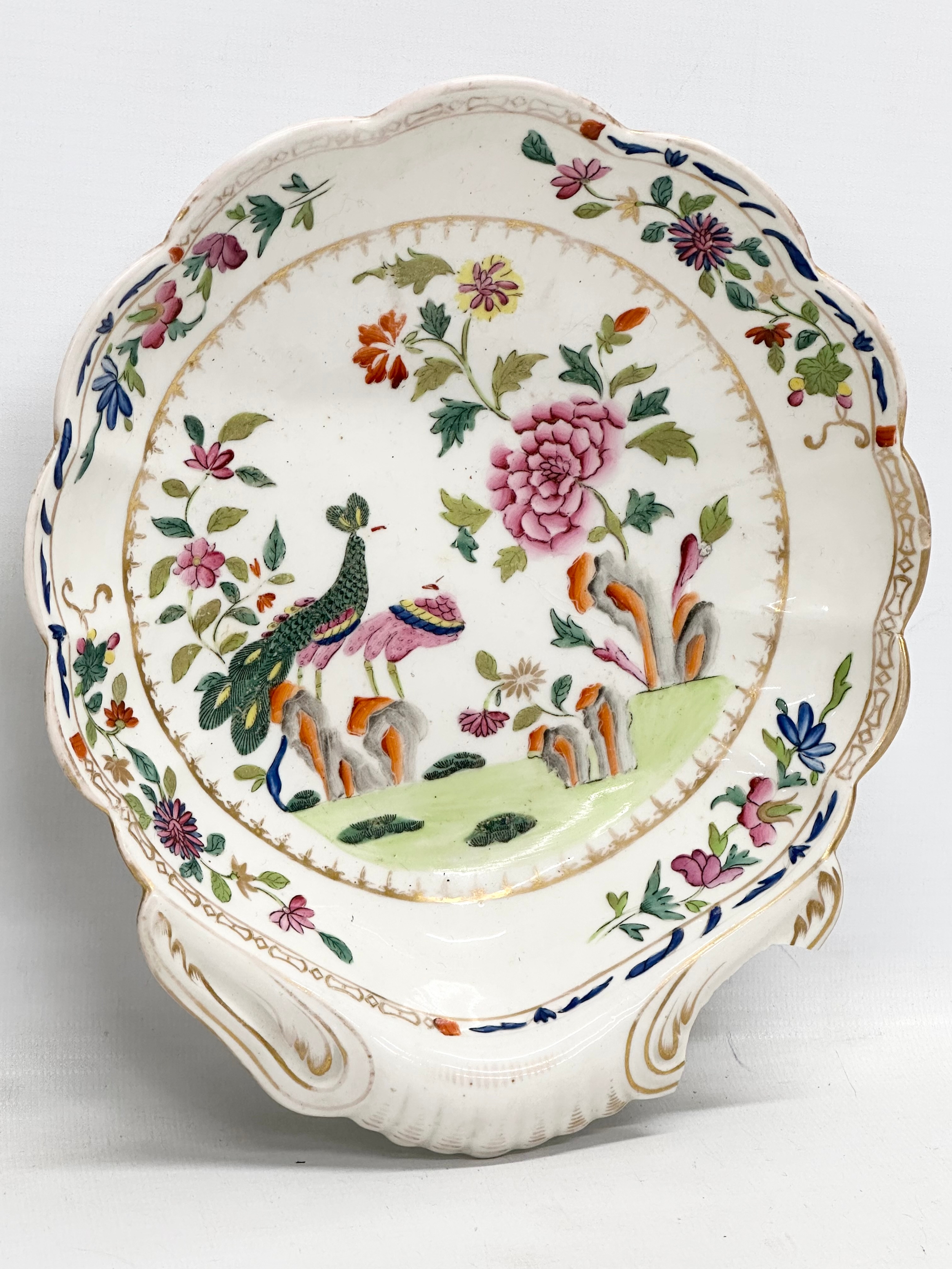 A pair of Early 19th Century English hand painted porcelain serving dishes. Probably Spode. Circa - Image 3 of 5