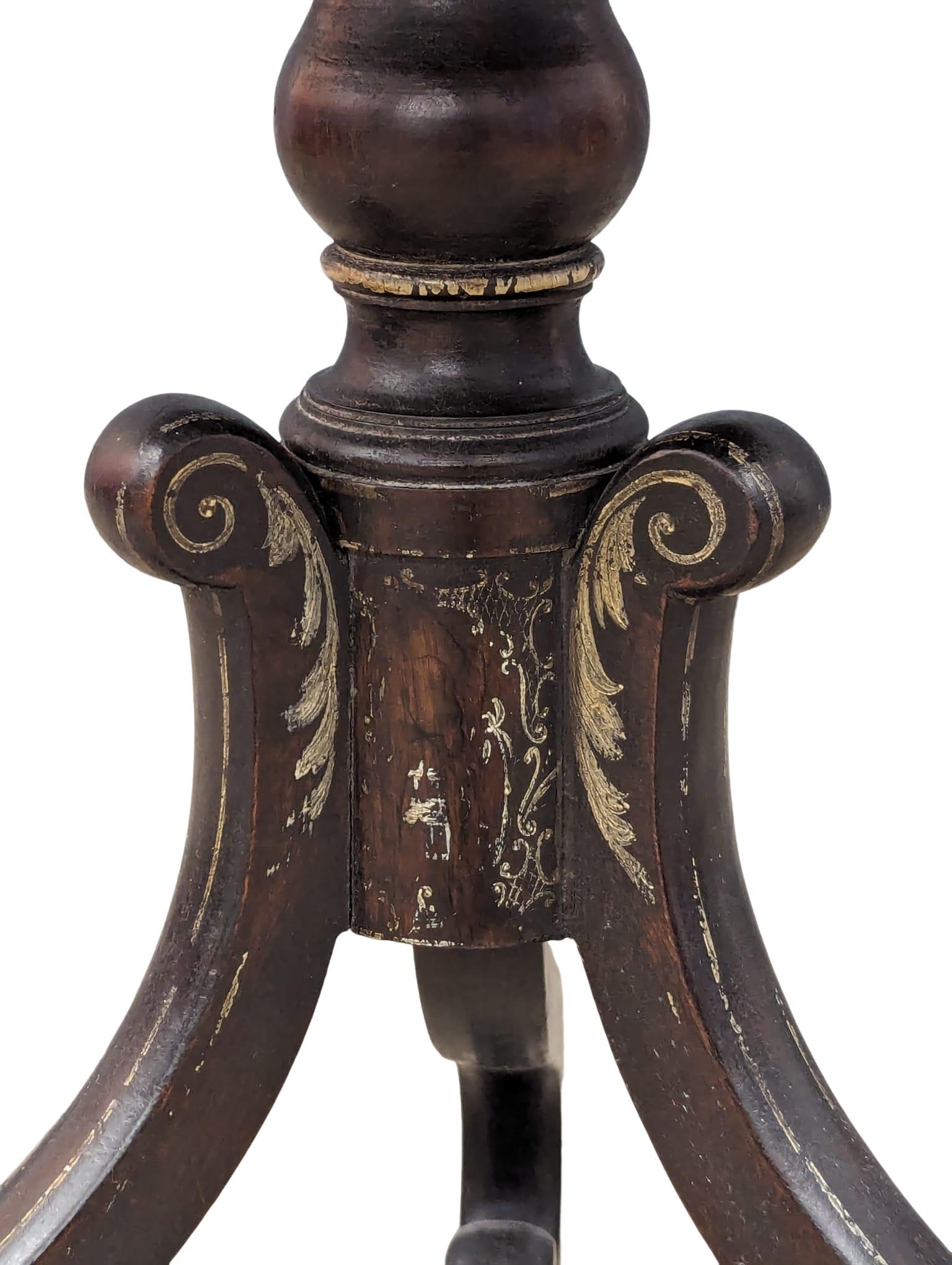 A Victorian ebonised pedestal occasional table. 55x60cm - Image 3 of 5