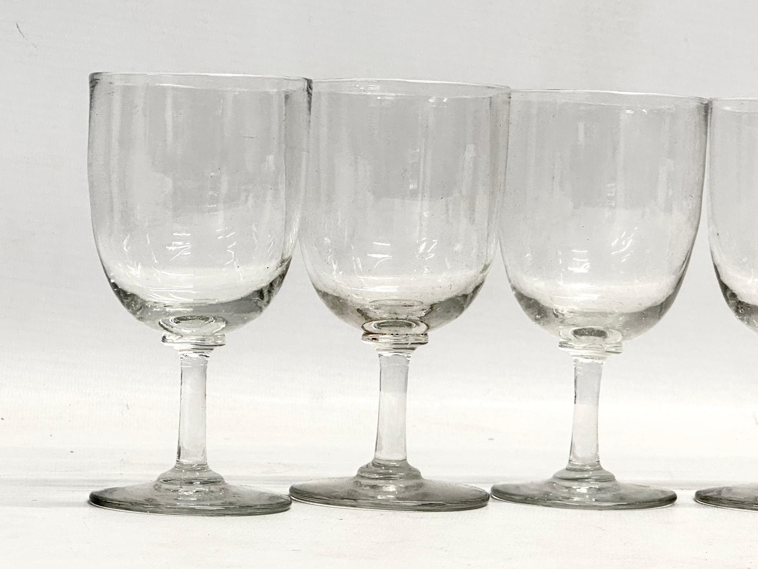 8 Mid 19th Century Victorian slim stem rummers and port glasses. 12cm - Image 4 of 5