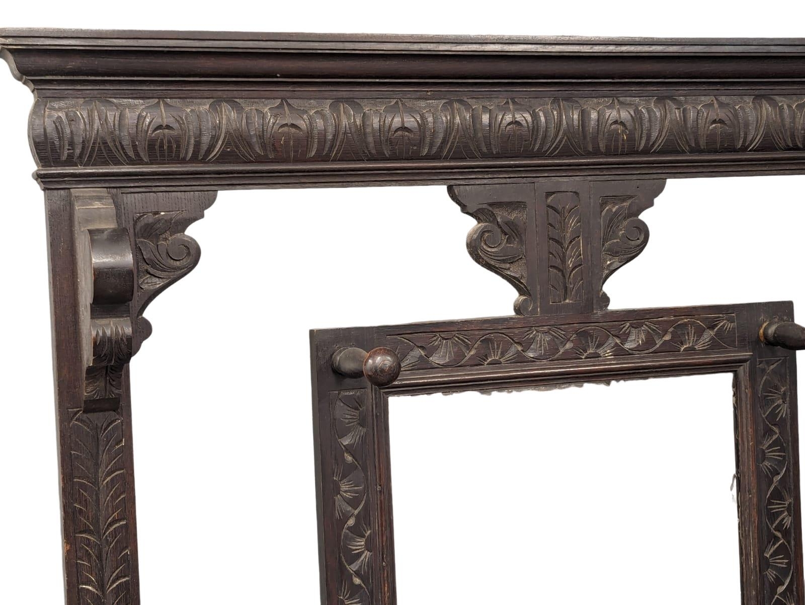 A tall Victorian carved oak hallstand with Man Of The Forest carved decoration, circa 1870-80, 107cm - Image 6 of 6