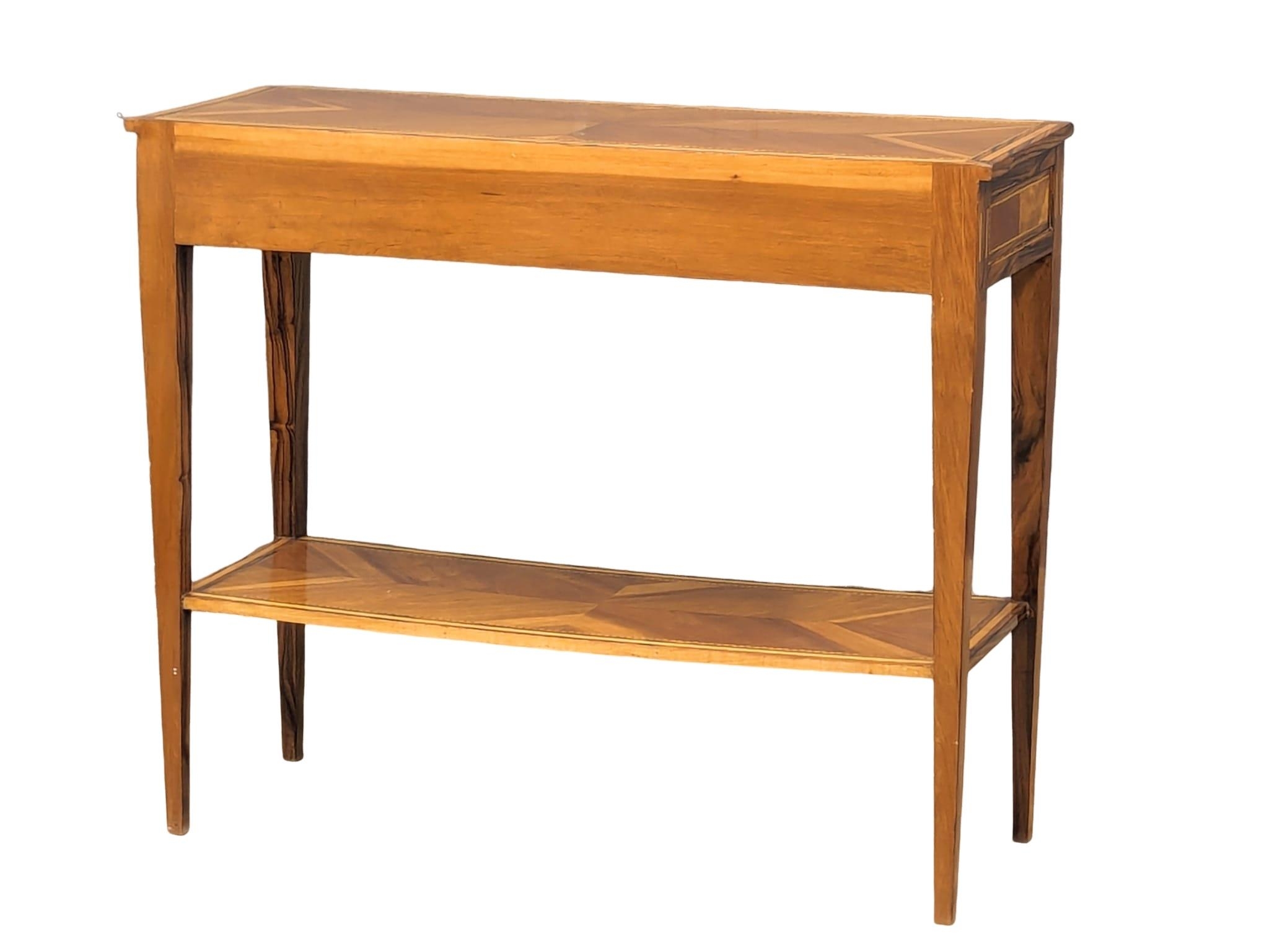 A good quality 2 tiered console table. Made from various woods, including Laburnum, Arbutus, - Image 9 of 11