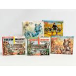 5 boxes of vintage Airfix HO-OO scale soldiers. Airfix Russian Infantry. Airfix Japanese Infantry. 2