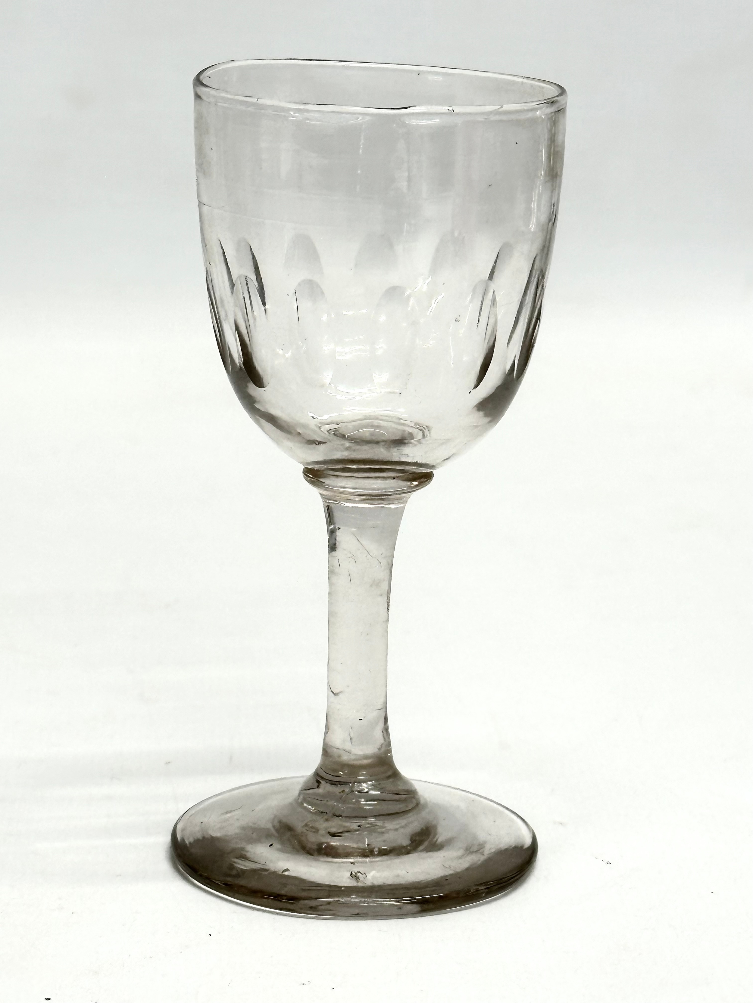 A set of 12 Mid 19th Century Victorian slice cut port glasses. 12cm. 11.5cm. 11cm. - Image 4 of 6