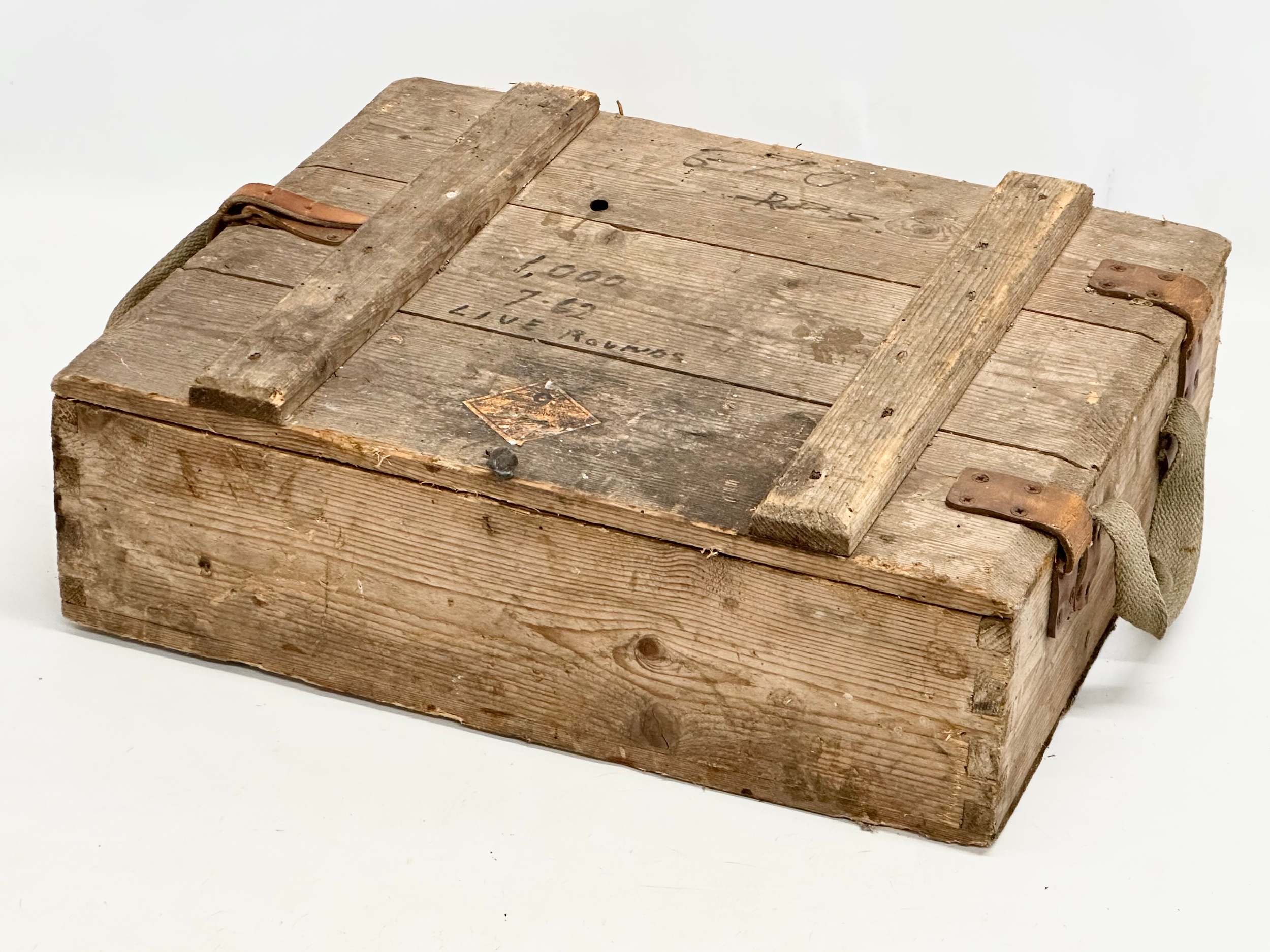 A WWII wooden ammunition crate. 45x36x15cm