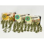 3 boxes of vintage Airfix WWII soldiers. Airfix Ghurkas, 1/32 scale. 2 boxes of Airfix Military