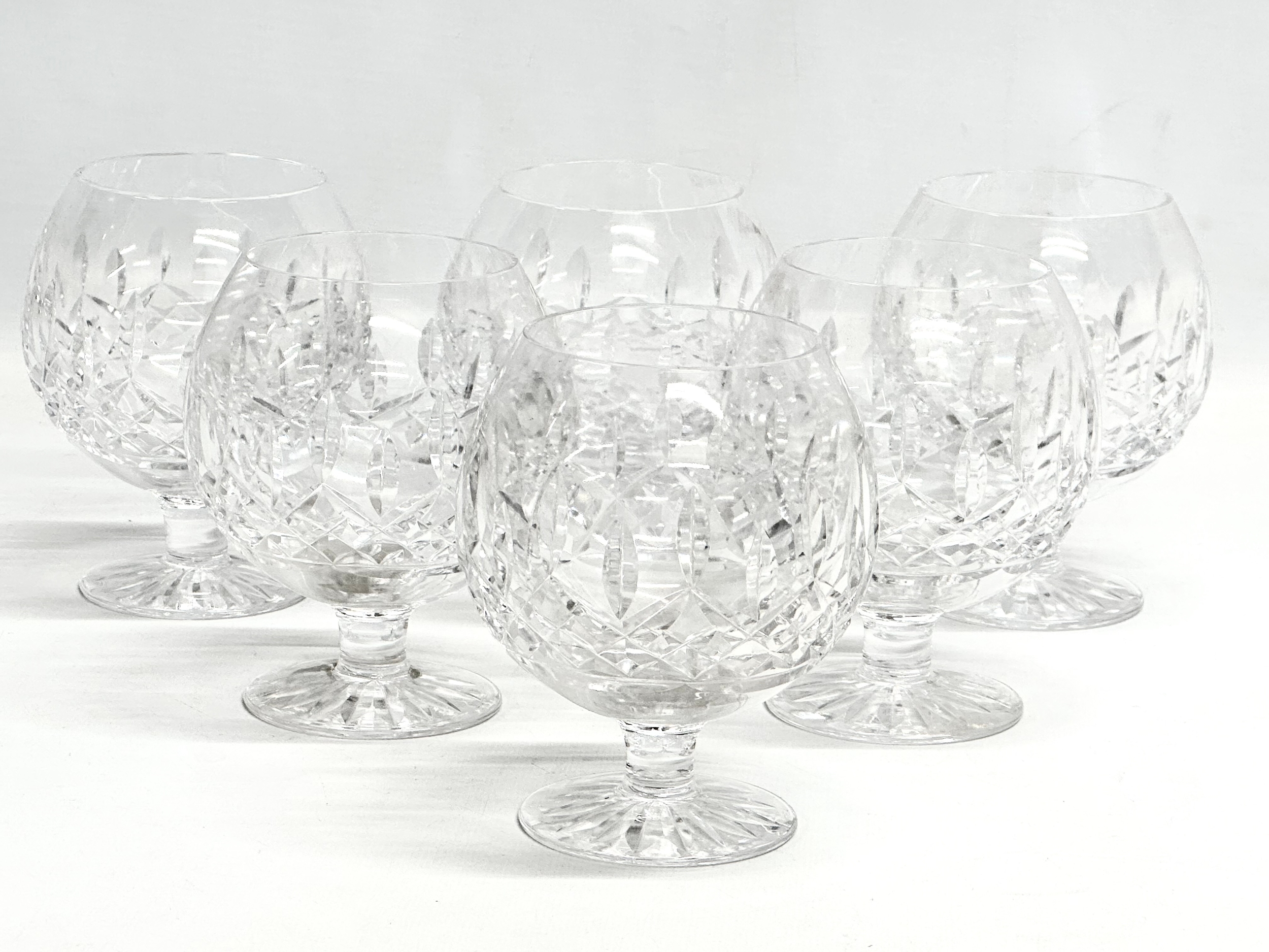 A set of 6 crystal brandy glasses. 8.5x12cm