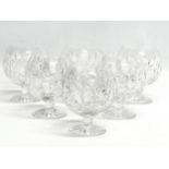 A set of 6 crystal brandy glasses. 8.5x12cm