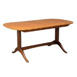 A Mid Century teak extending dining table by Beithcraft. Extended 213.5x92x76cm