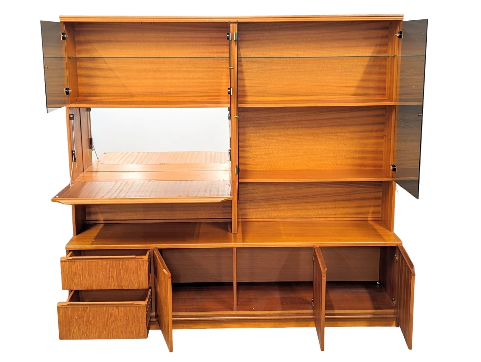 A large Mid Century teak 2 piece living room unit, by Morris of Glasgow. 183x48x171.5cm - Image 8 of 9