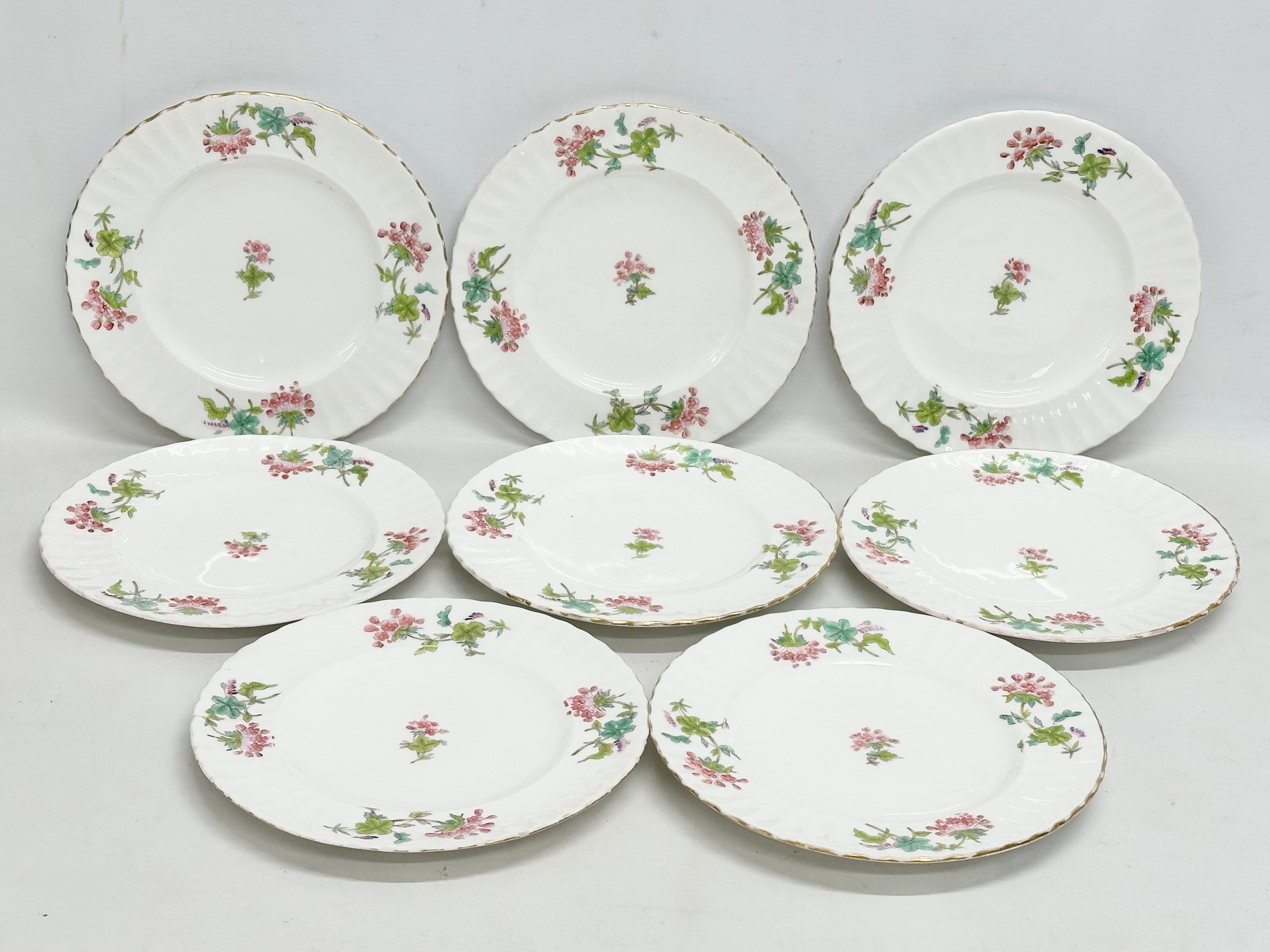 A set of 8 Late 19th Century Salopian Coalport plates. Circa 1870-1880. 21.5cm