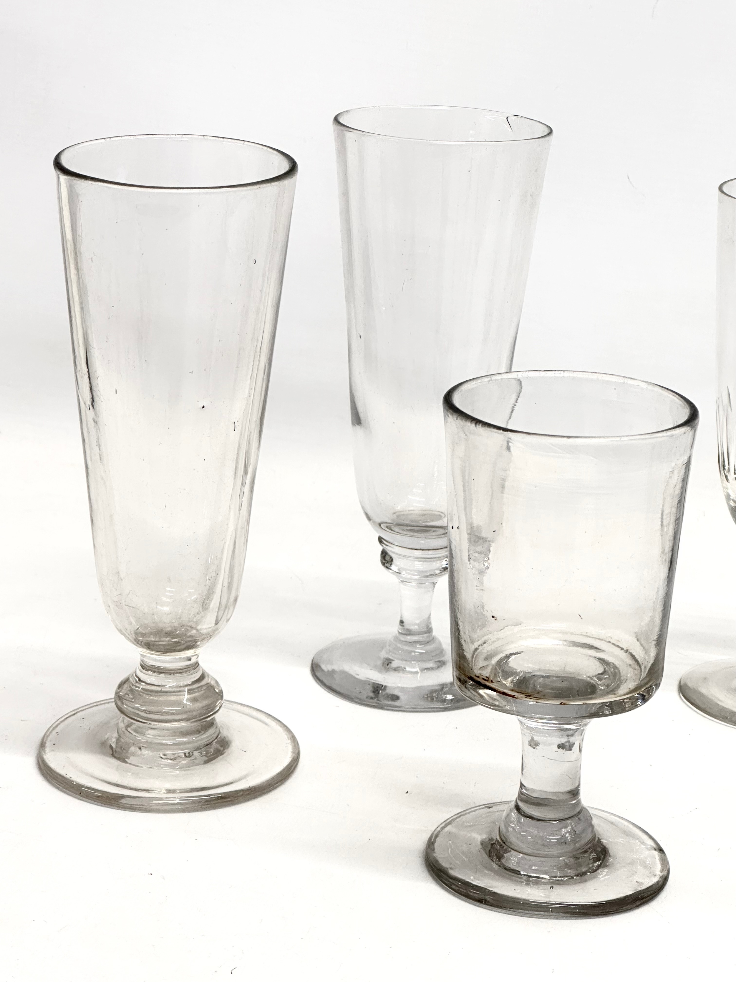 A collection of large Mid 19th Century Victorian drinking glasses. 2 Victorian ale glasses 19cm. A - Image 4 of 9