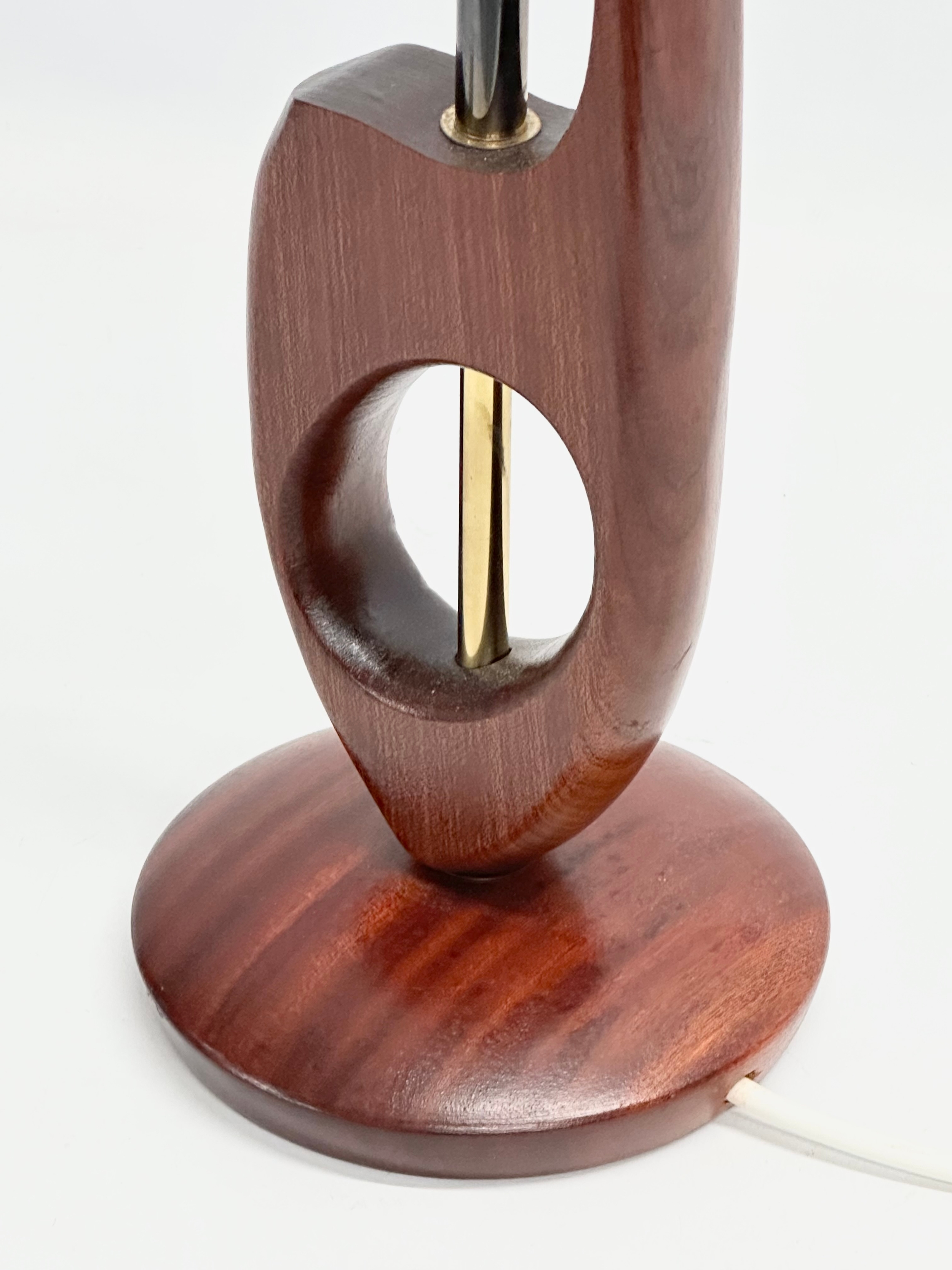 A 1960’s Mid Century stained teak table lamp. 38cm - Image 3 of 4